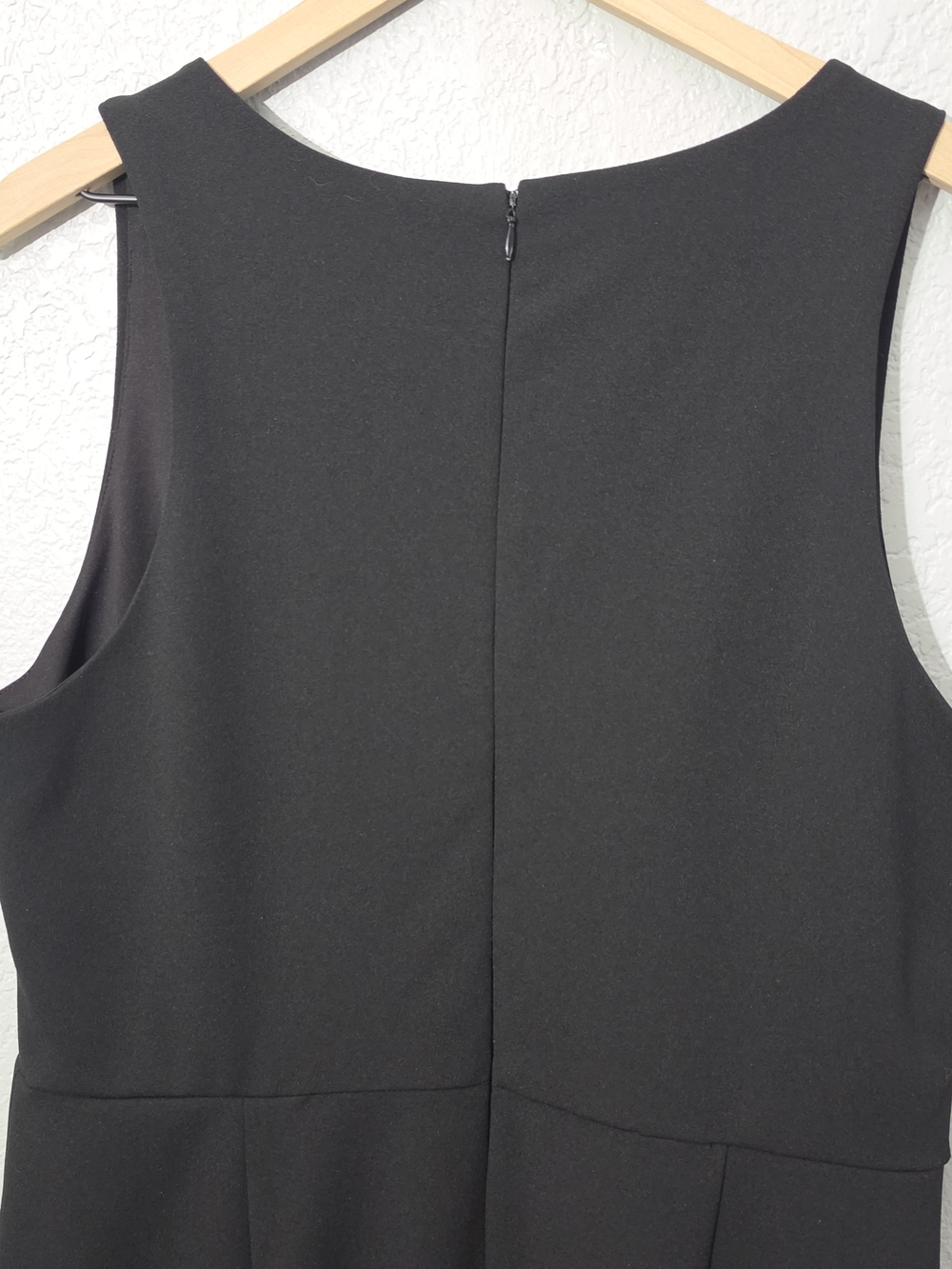 Betsey Johnson Black Scuba Crepe V-Neck Flounce Hem Midi Dress Womens 16 - Picture 9 of 13
